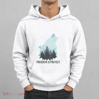 Preserve And Protect Wolf Forest Wildlife Conservation Hoodie thumb 0