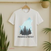 Preserve And Protect Wolf Forest Wildlife Conservation T-Shirt thumb 2