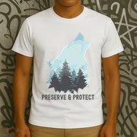 Preserve And Protect Wolf Forest Wildlife Conservation T-Shirt thumb 3