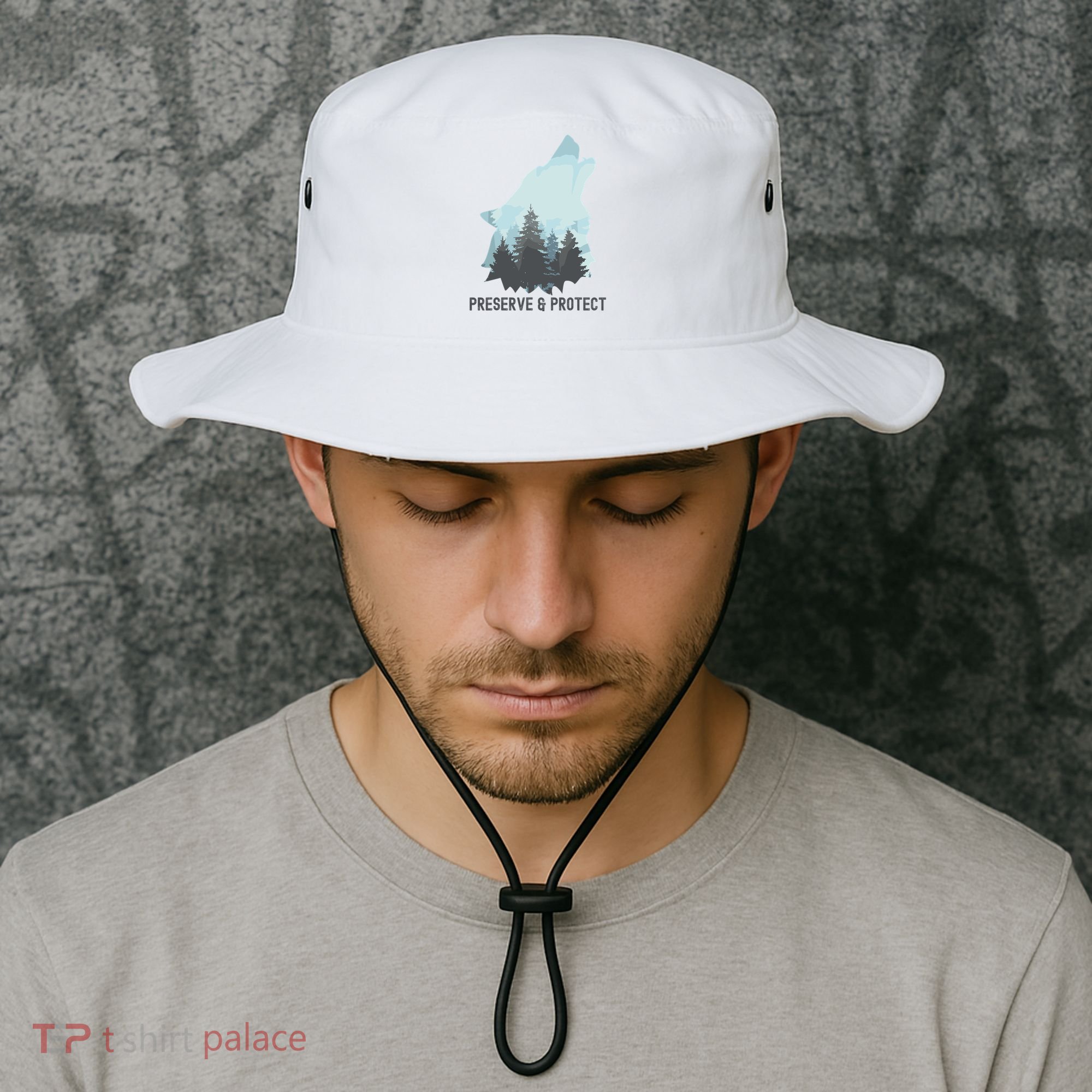 Preserve And Protect Wolf Forest Wildlife Conservation Bucket Hat