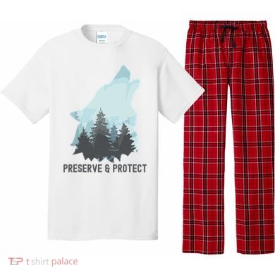 Preserve And Protect Wolf Forest Wildlife Conservation Pajama Set