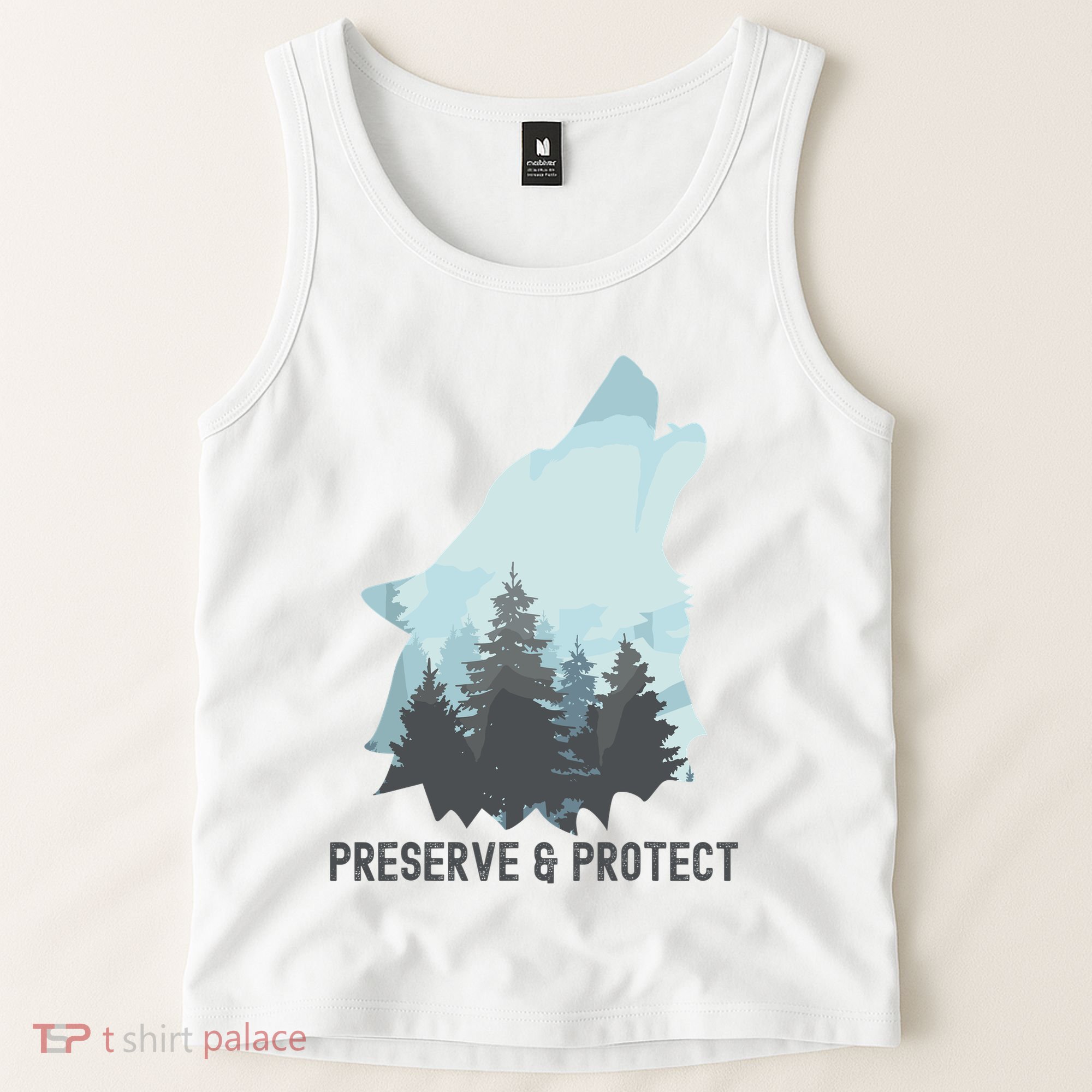 Preserve And Protect Wolf Forest Wildlife Conservation Tank Top