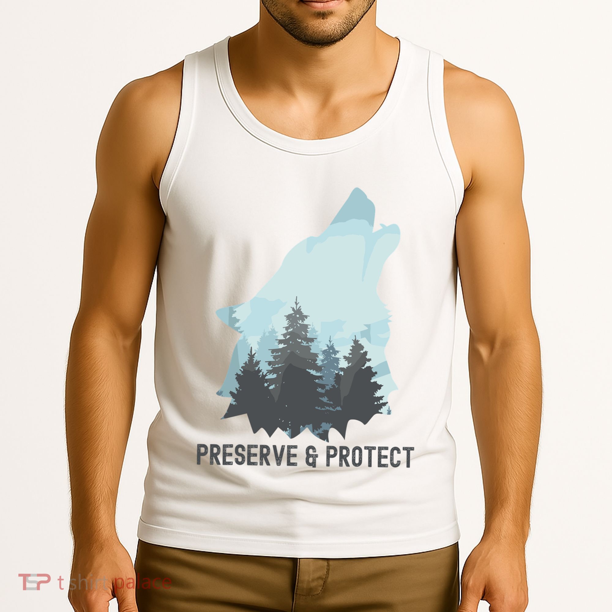 Preserve And Protect Wolf Forest Wildlife Conservation Tank Top