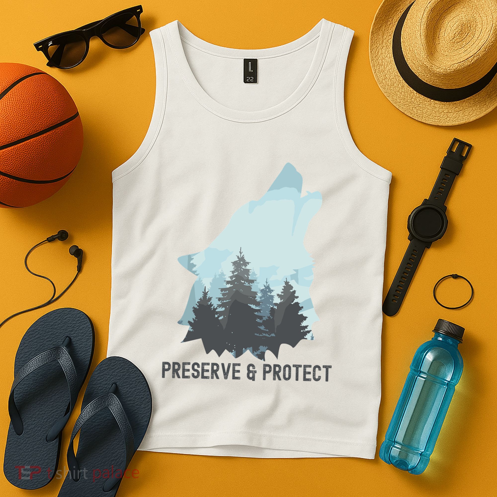 Preserve And Protect Wolf Forest Wildlife Conservation Tank Top
