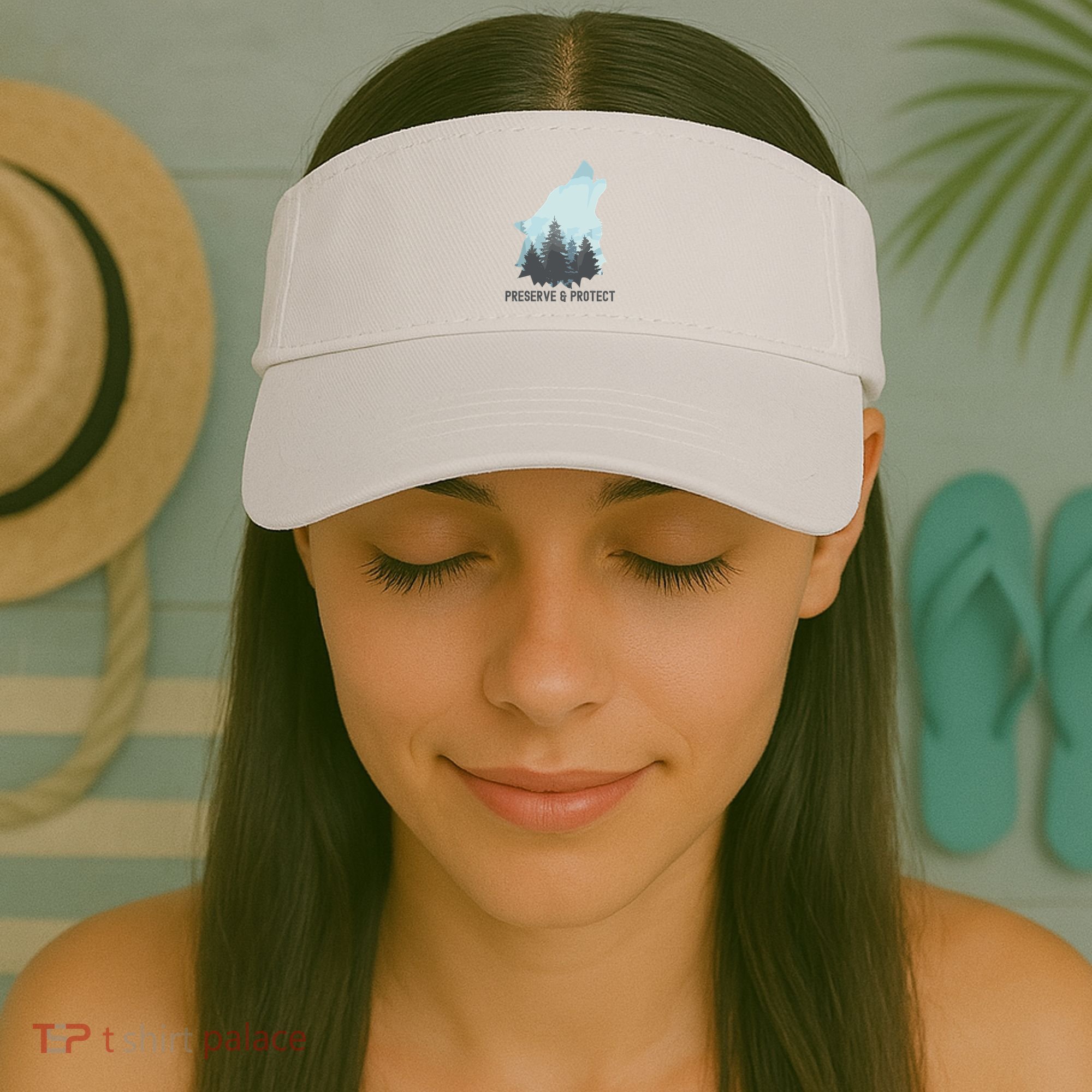 Preserve And Protect Wolf Forest Wildlife Conservation Visor