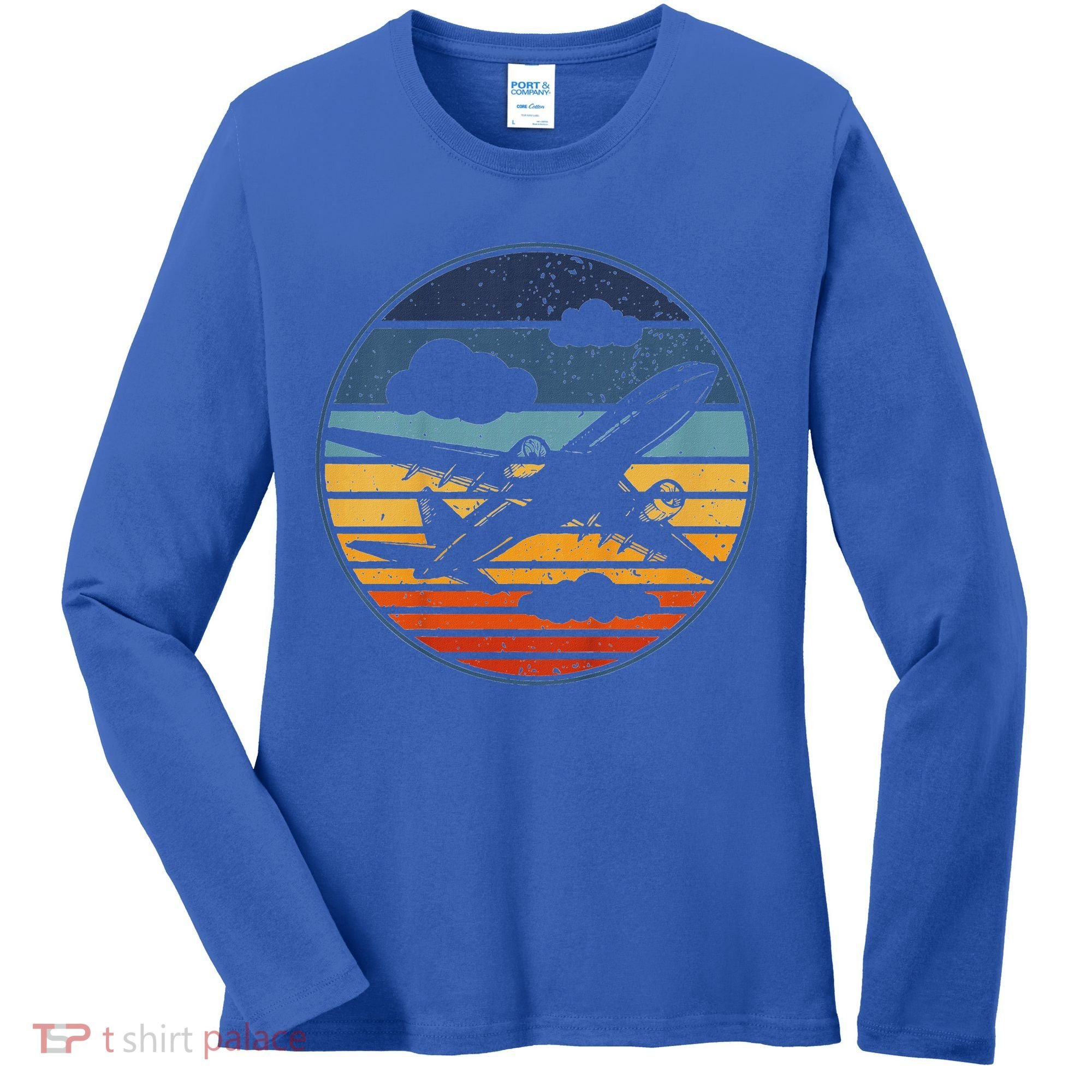 Plane Aviation Planes Lover Women's Long Sleeve Shirt