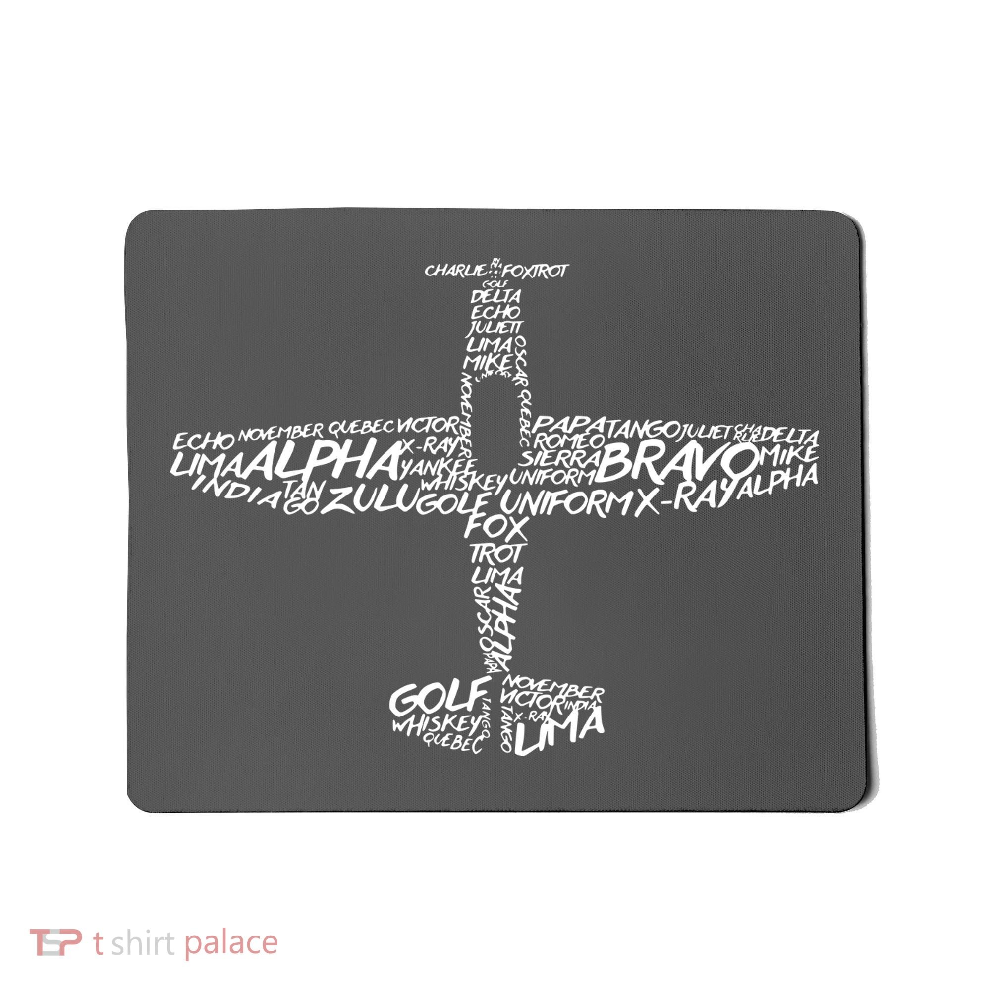 Phonetic Alphabet Pilot Airplane Mousepad