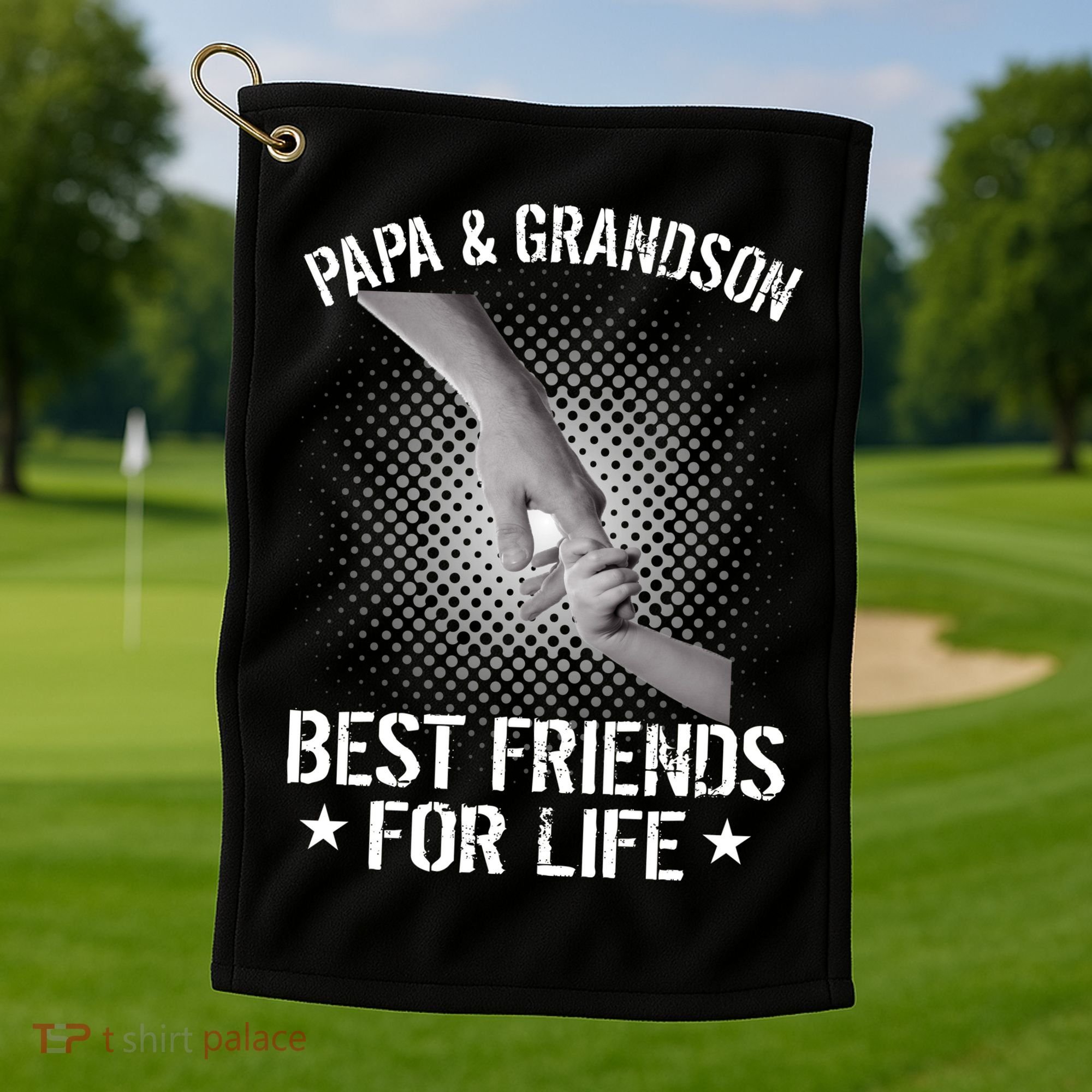 Papa And Grandson Best Friends For Life Golf Towel