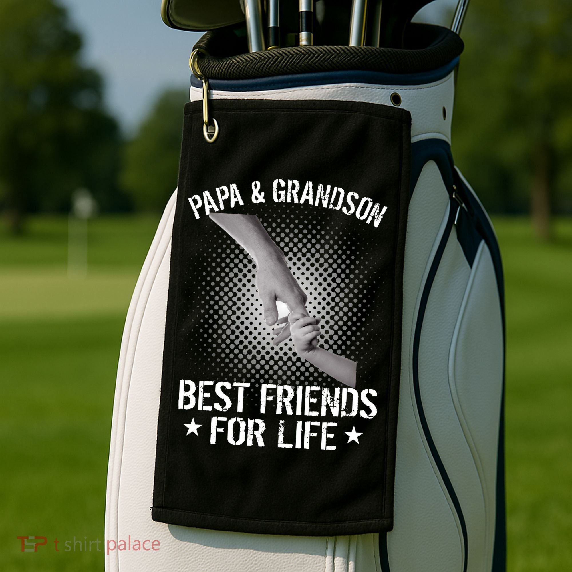 Papa And Grandson Best Friends For Life Golf Towel