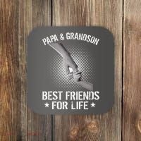 Papa And Grandson Best Friends For Life Coaster thumb 0