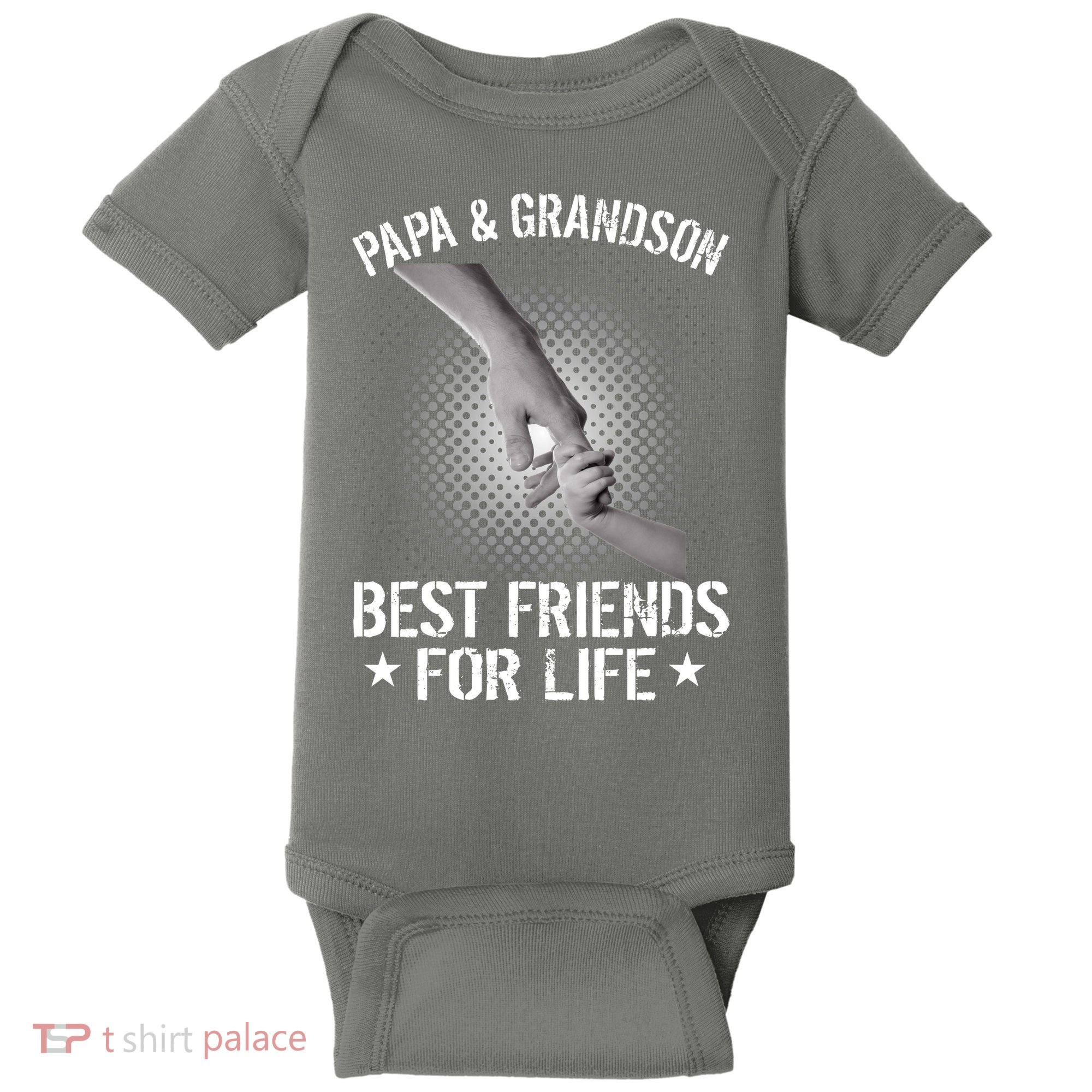 Papa And Grandson Best Friends For Life Baby Bodysuit