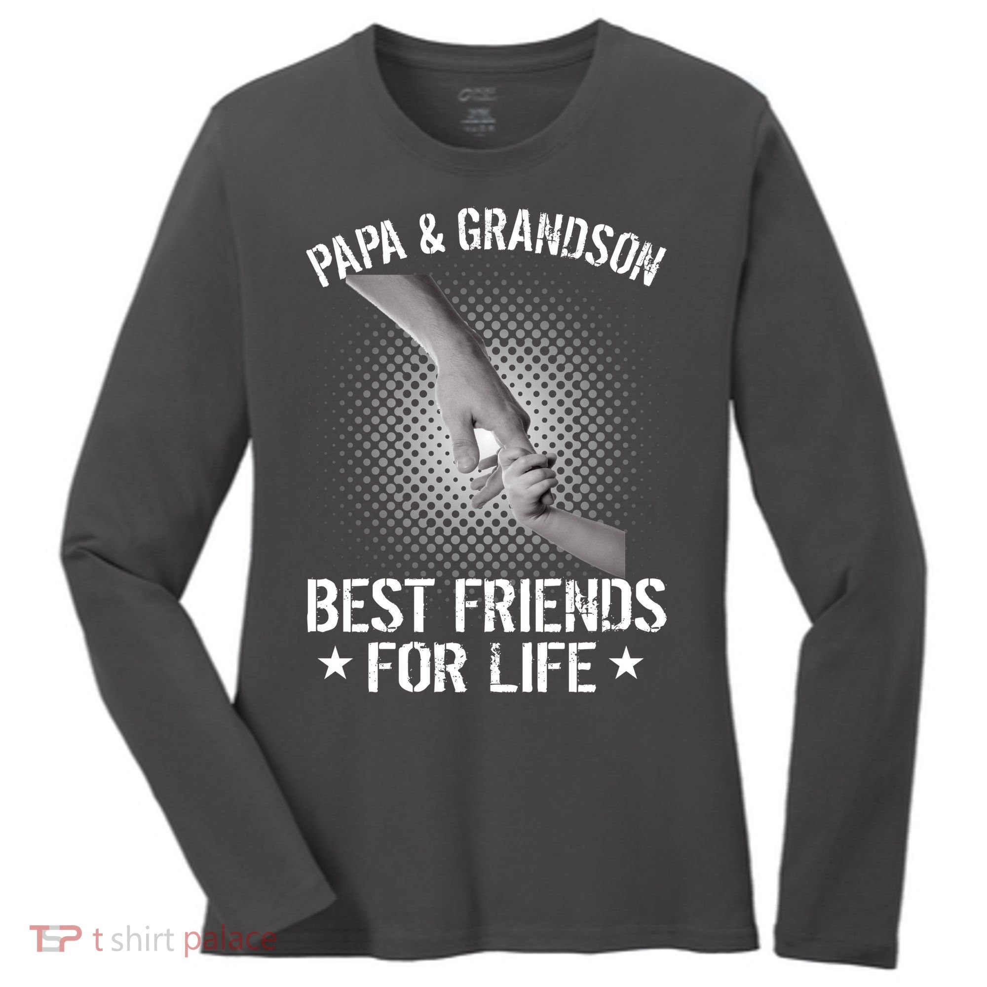 Papa And Grandson Best Friends For Life Women's Long Sleeve Shirt