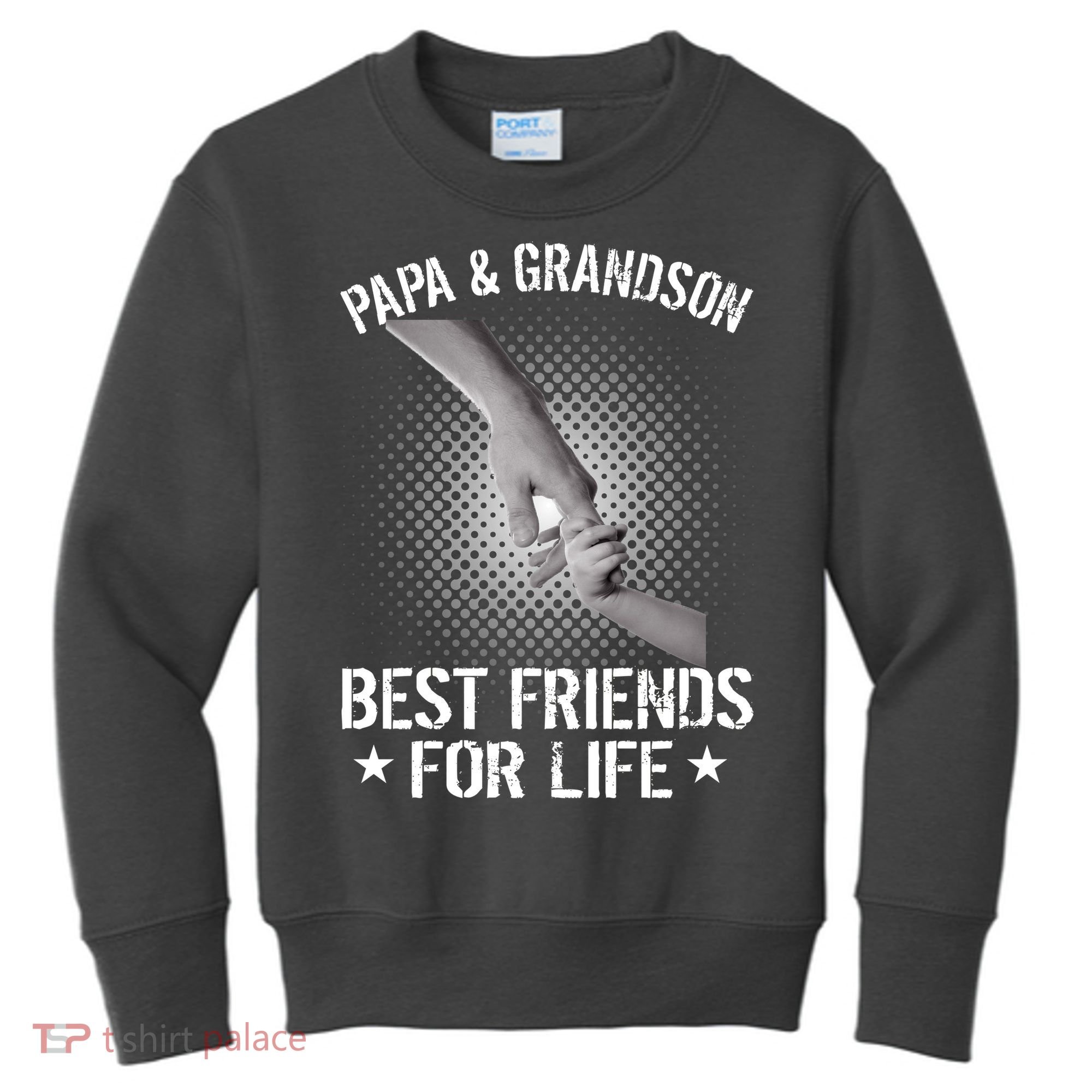 Papa And Grandson Best Friends For Life Kids Sweatshirt
