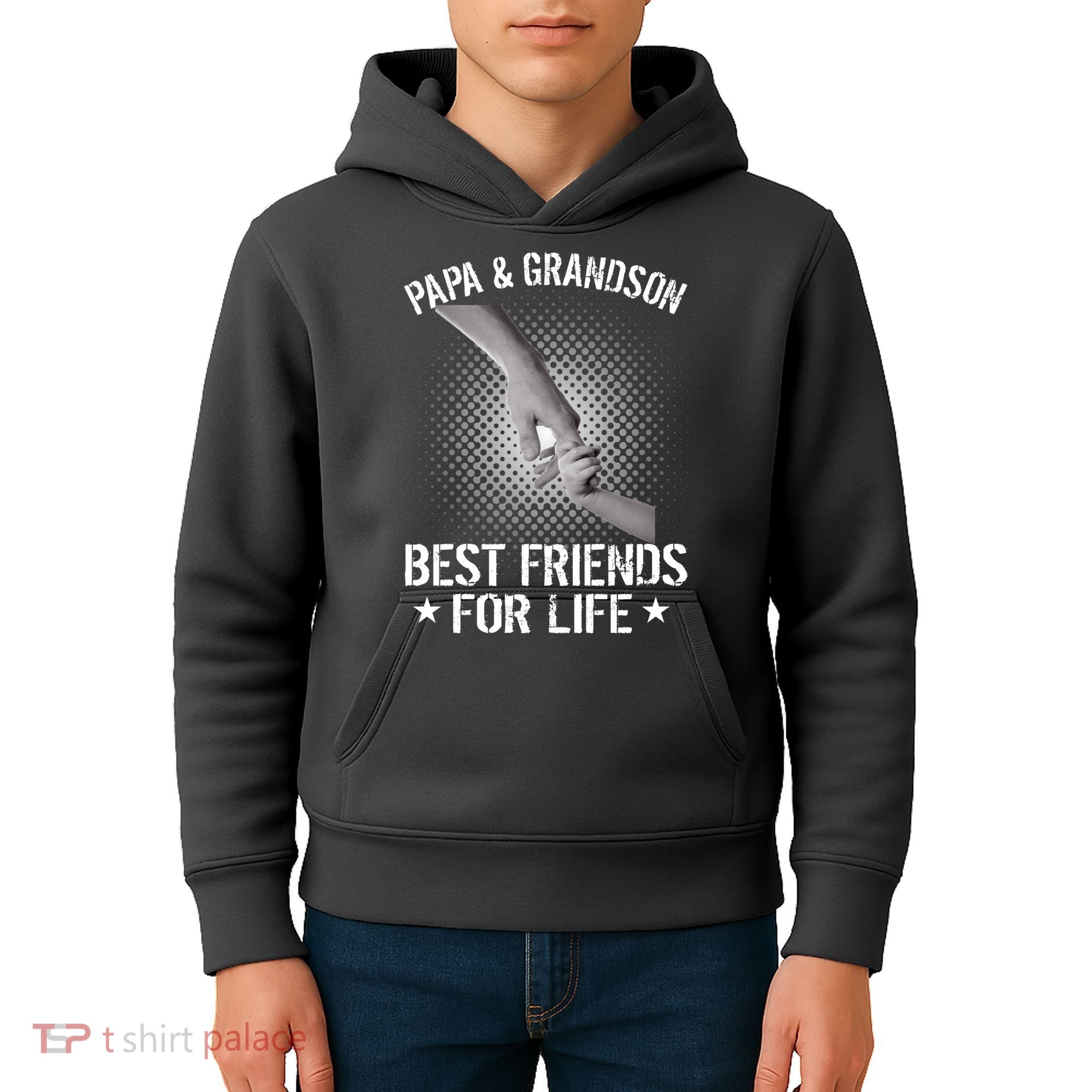 Papa And Grandson Best Friends For Life Kids Hoodie