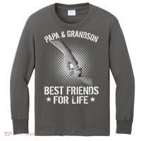 Papa And Grandson Best Friends For Life Kids Long Sleeve Shirt thumb 0
