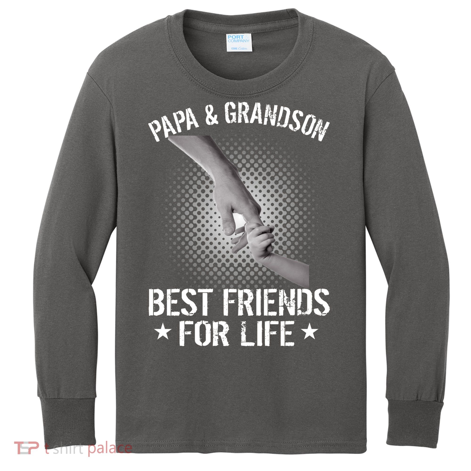 Papa And Grandson Best Friends For Life Kids Long Sleeve Shirt