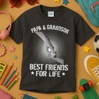 Papa And Grandson Best Friends For Life Kids T-Shirt thumb 3