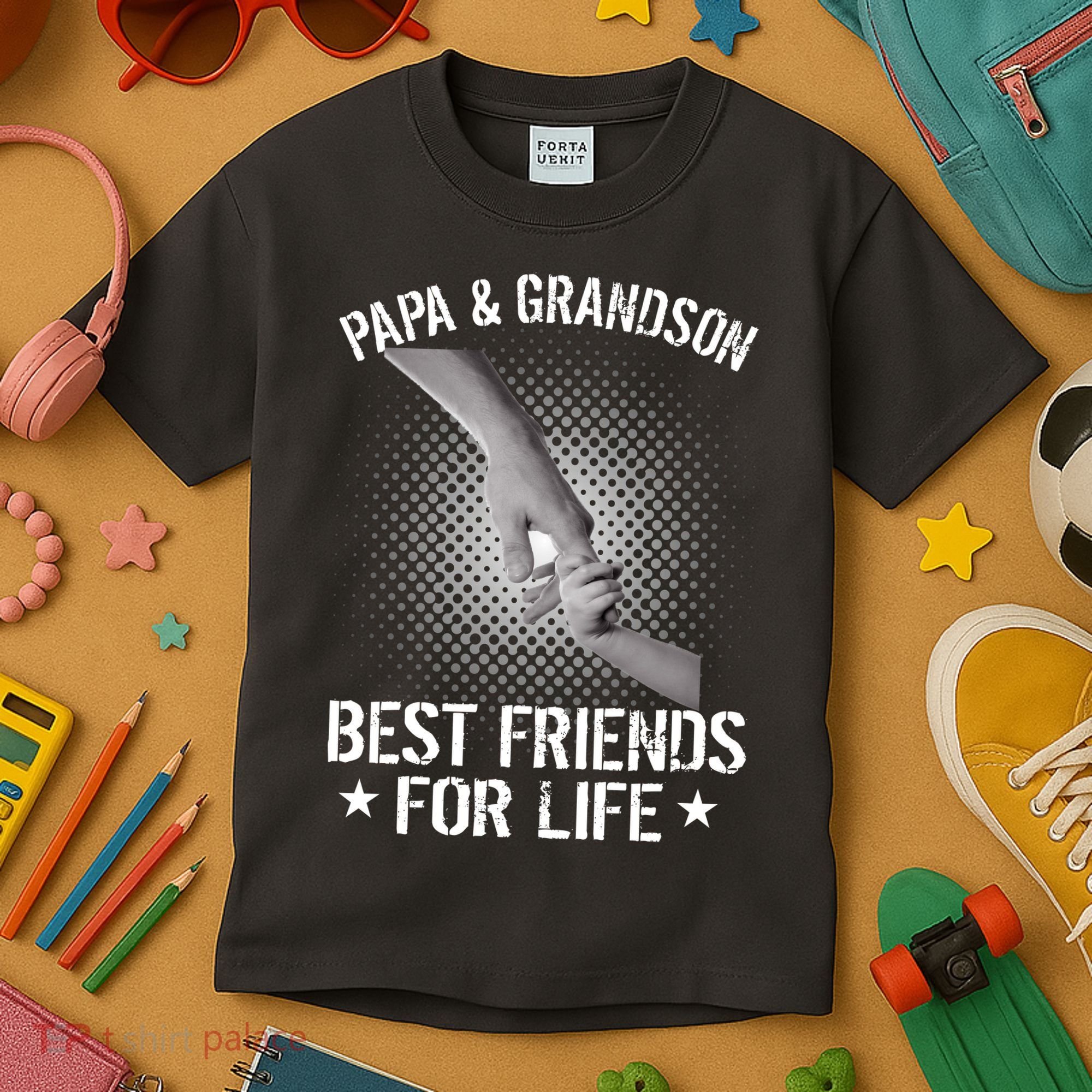Papa And Grandson Best Friends For Life Kids T-Shirt