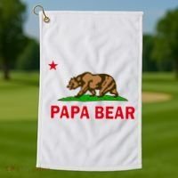 Papa Bear California Republic Golf Towel thumb 1