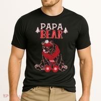 Papa Bear Christmas Santa Family Matching Pajamas Cooling Performance Crew T-Shirt thumb 2