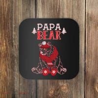 Papa Bear Christmas Santa Family Matching Pajamas Coaster thumb 0