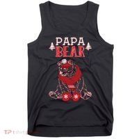 Papa Bear Christmas Santa Family Matching Pajamas Tank Top thumb 0