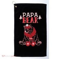 Papa Bear Christmas Santa Family Matching Pajamas Golf Towel thumb 0