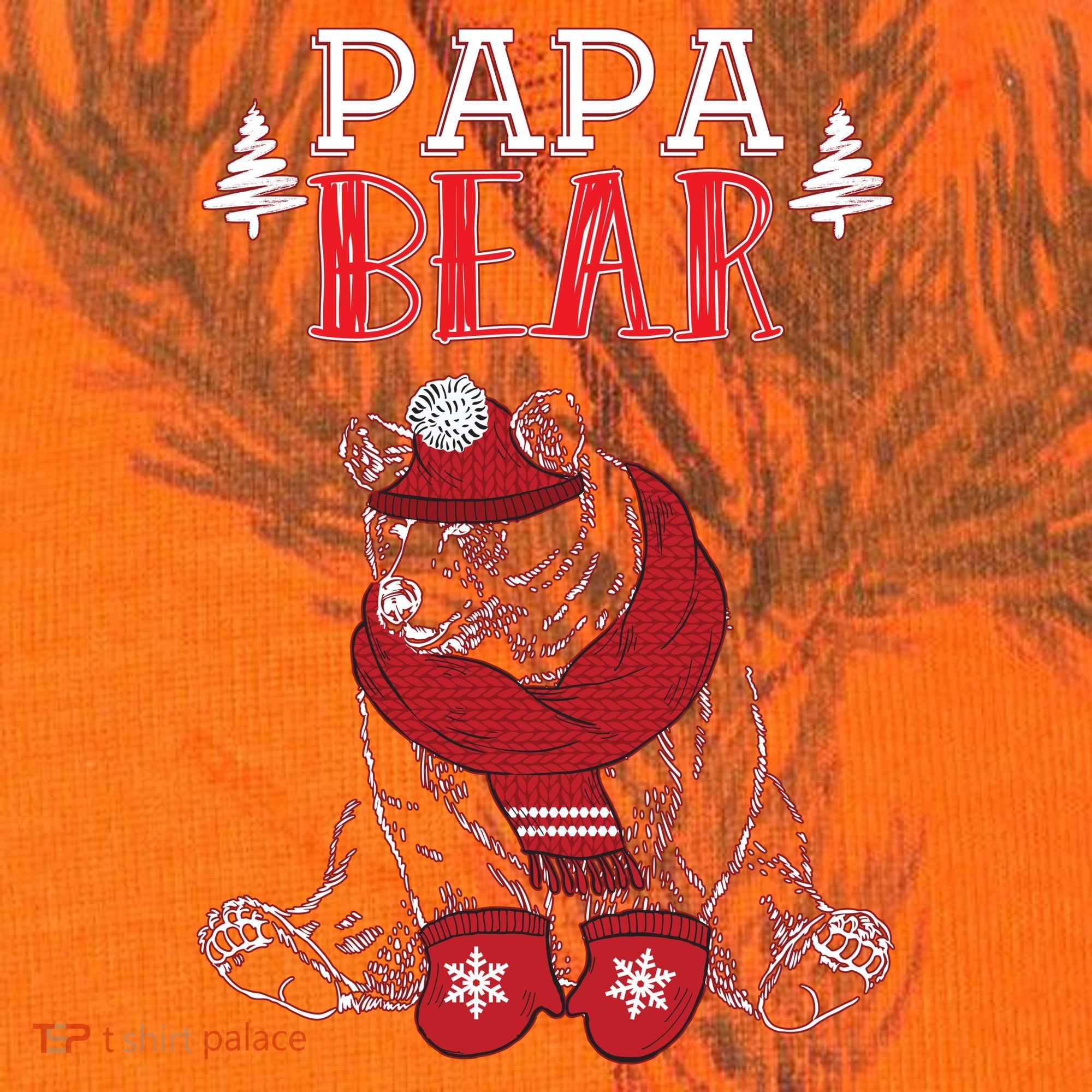 Papa Bear Christmas Santa Family Matching Pajamas Kati Licensed 12" Camo Cuffed Beanie