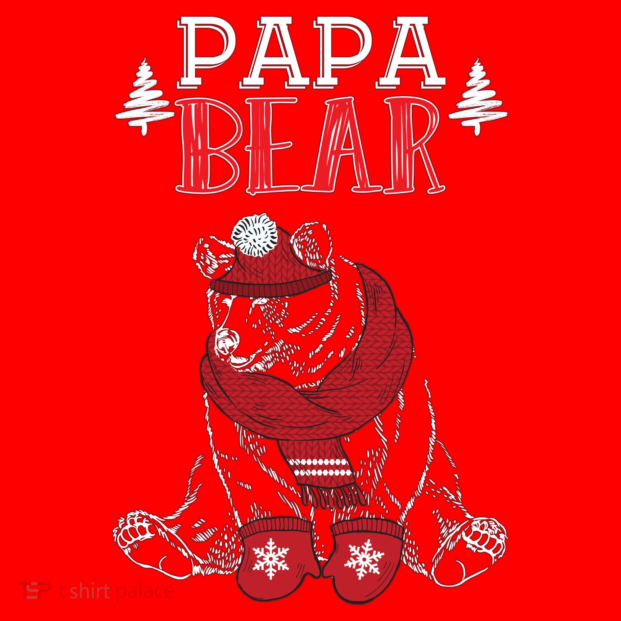 Papa Bear Christmas Santa Family Matching Pajamas Santa Hat