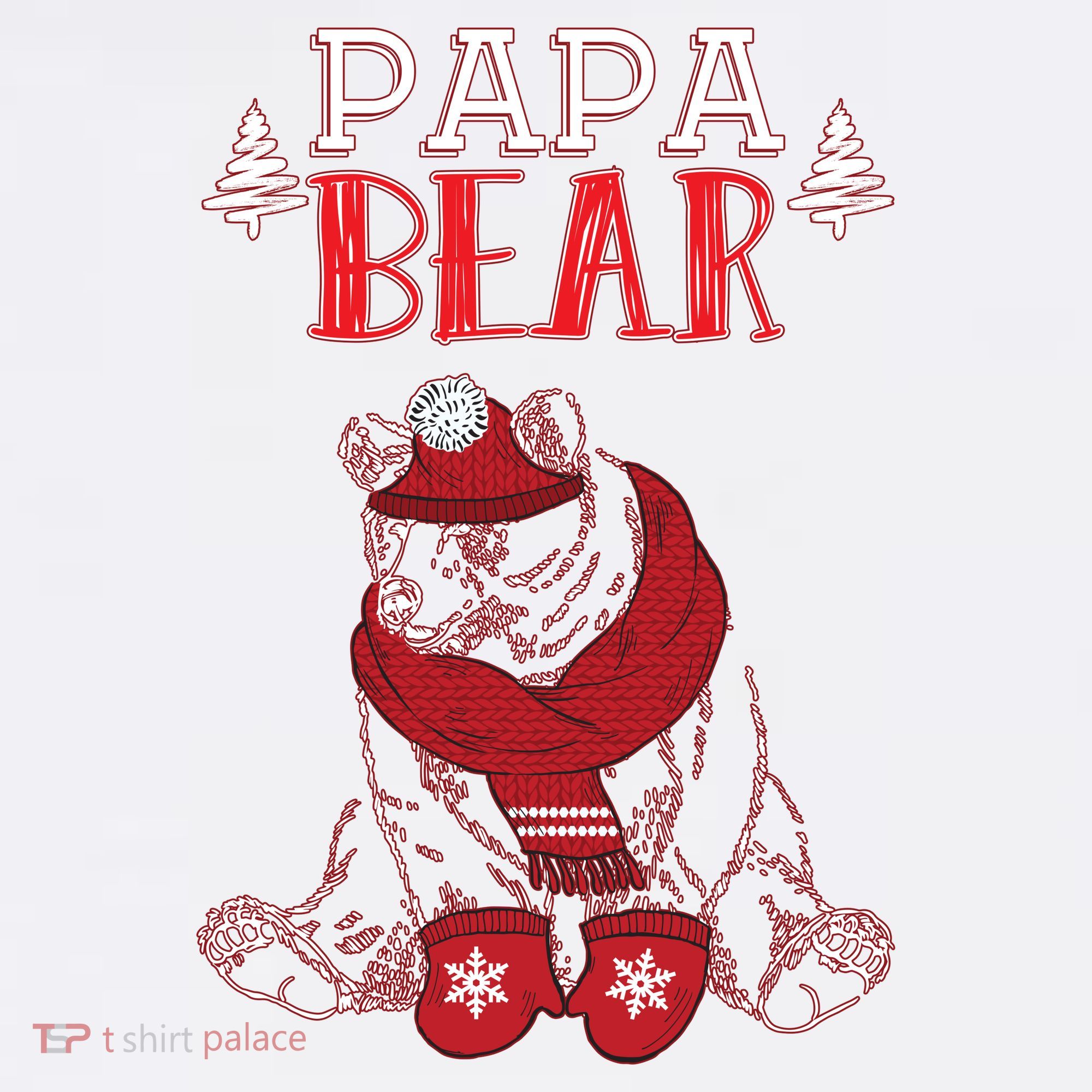 Papa Bear Christmas Santa Family Matching Pajamas Garment-Dyed Sweatshirt