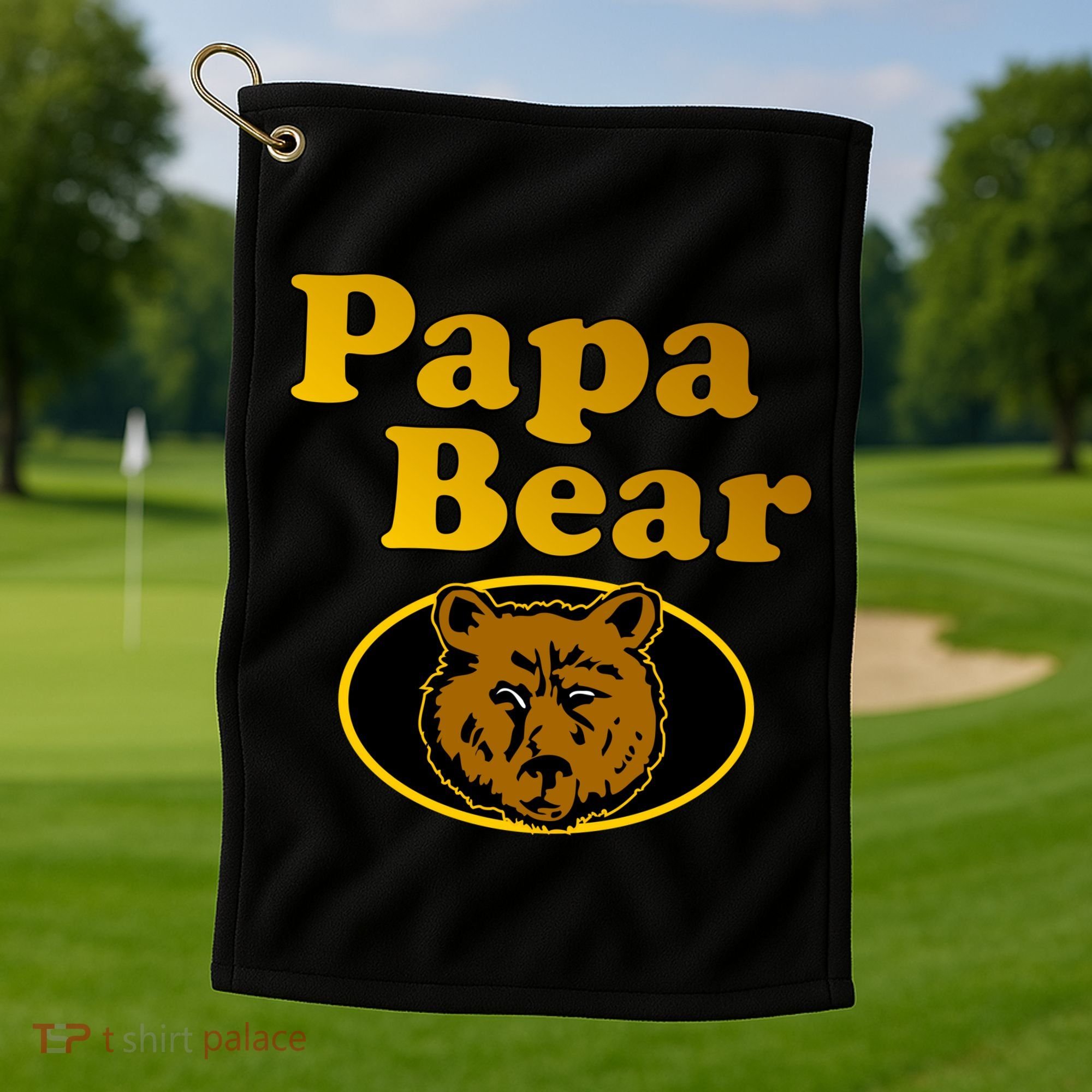 Papa Bear Fathers Dad Golf Towel