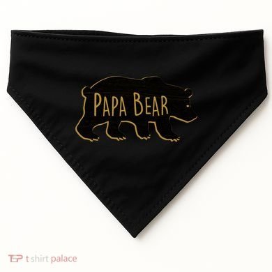 Papa Bear Wood Grain Design USA-Made Doggie Bandana