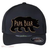 Papa Bear Wood Grain Design Flexfit Unipanel Trucker Cap thumb 0