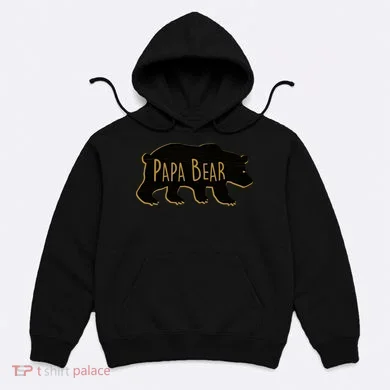 Papa Bear Wood Grain Design Hoodie