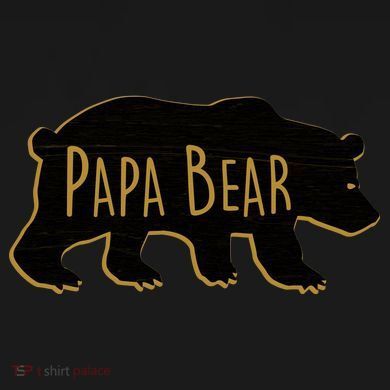 Papa Bear Wood Grain Design Hoodie