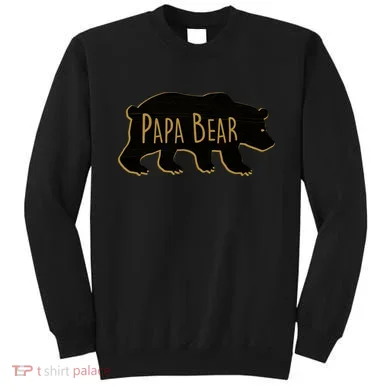 Papa Bear Wood Grain Design Sweatshirt