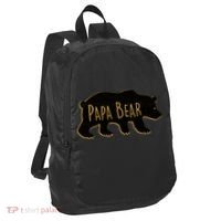 Papa Bear Wood Grain Design Port Authority Crush Ripstop Backpack thumb 0