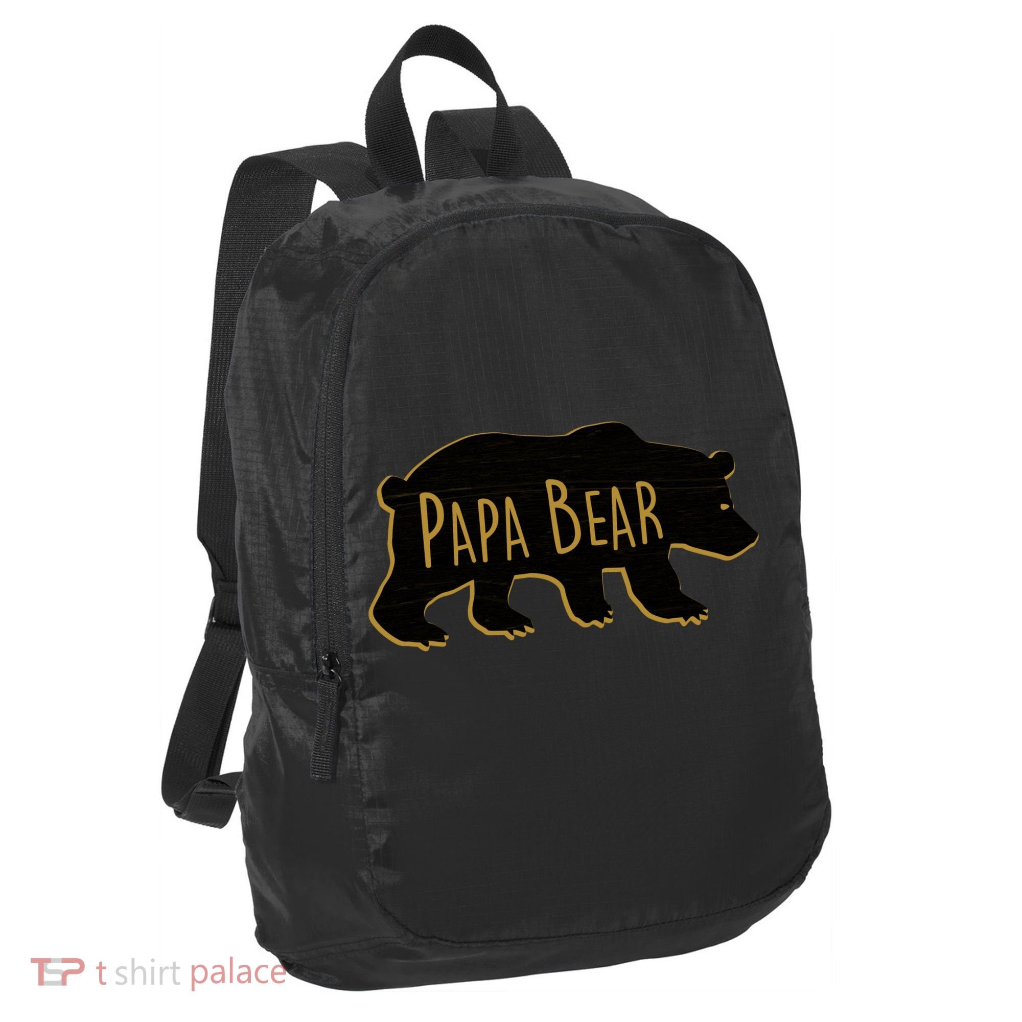 Papa Bear Wood Grain Design Port Authority Crush Ripstop Backpack