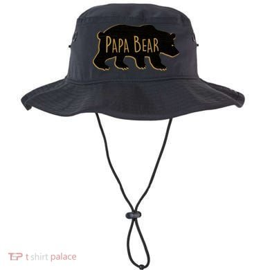 Papa Bear Wood Grain Design Bucket Hat