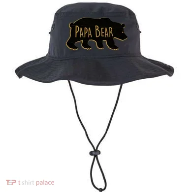 Papa Bear Wood Grain Design Bucket Hat