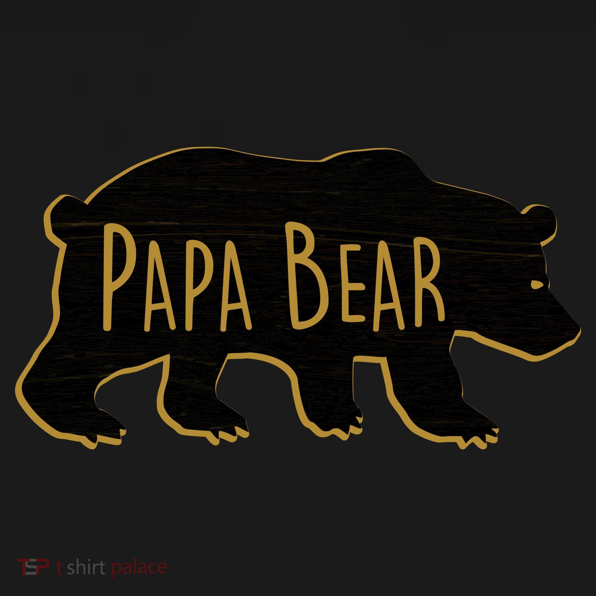 Papa Bear Wood Grain Design Bucket Hat