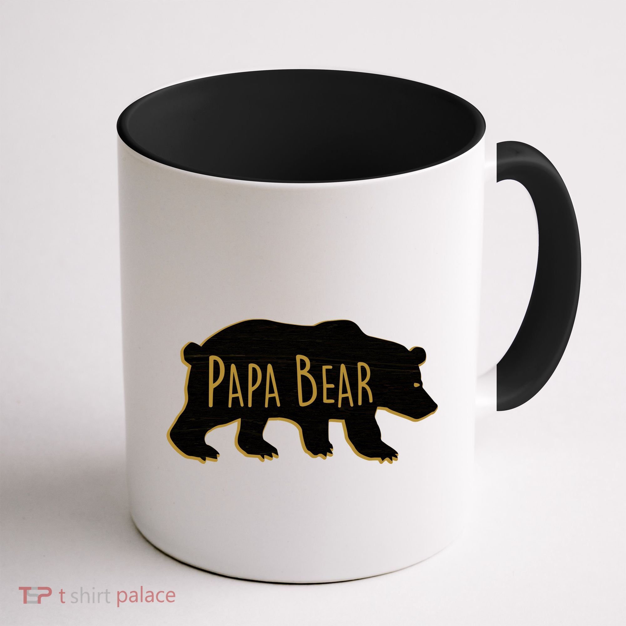 Papa Bear Wood Grain Design Coffee Mug
