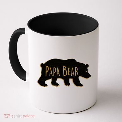 Papa Bear Wood Grain Design Coffee Mug
