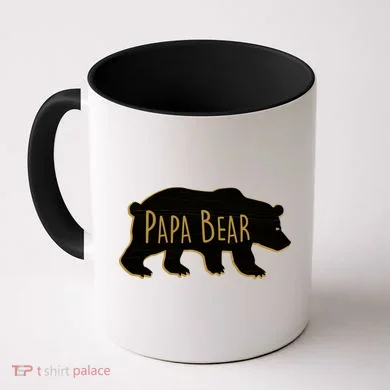 Papa Bear Wood Grain Design Coffee Mug