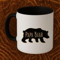 Papa Bear Wood Grain Design Coffee Mug thumb 2