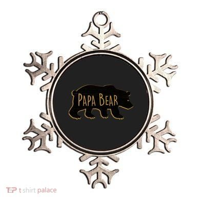 Papa Bear Wood Grain Design Ornament