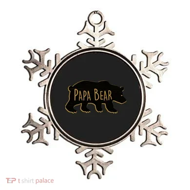 Papa Bear Wood Grain Design Ornament