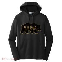 Papa Bear Wood Grain Design Performance Fleece Hoodie thumb 0