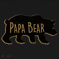 Papa Bear Wood Grain Design Performance Fleece Hoodie thumb 2