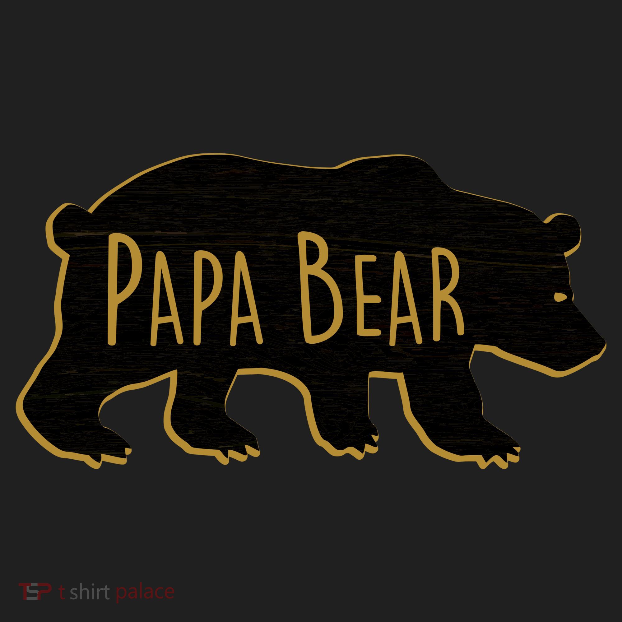 Papa Bear Wood Grain Design Hat